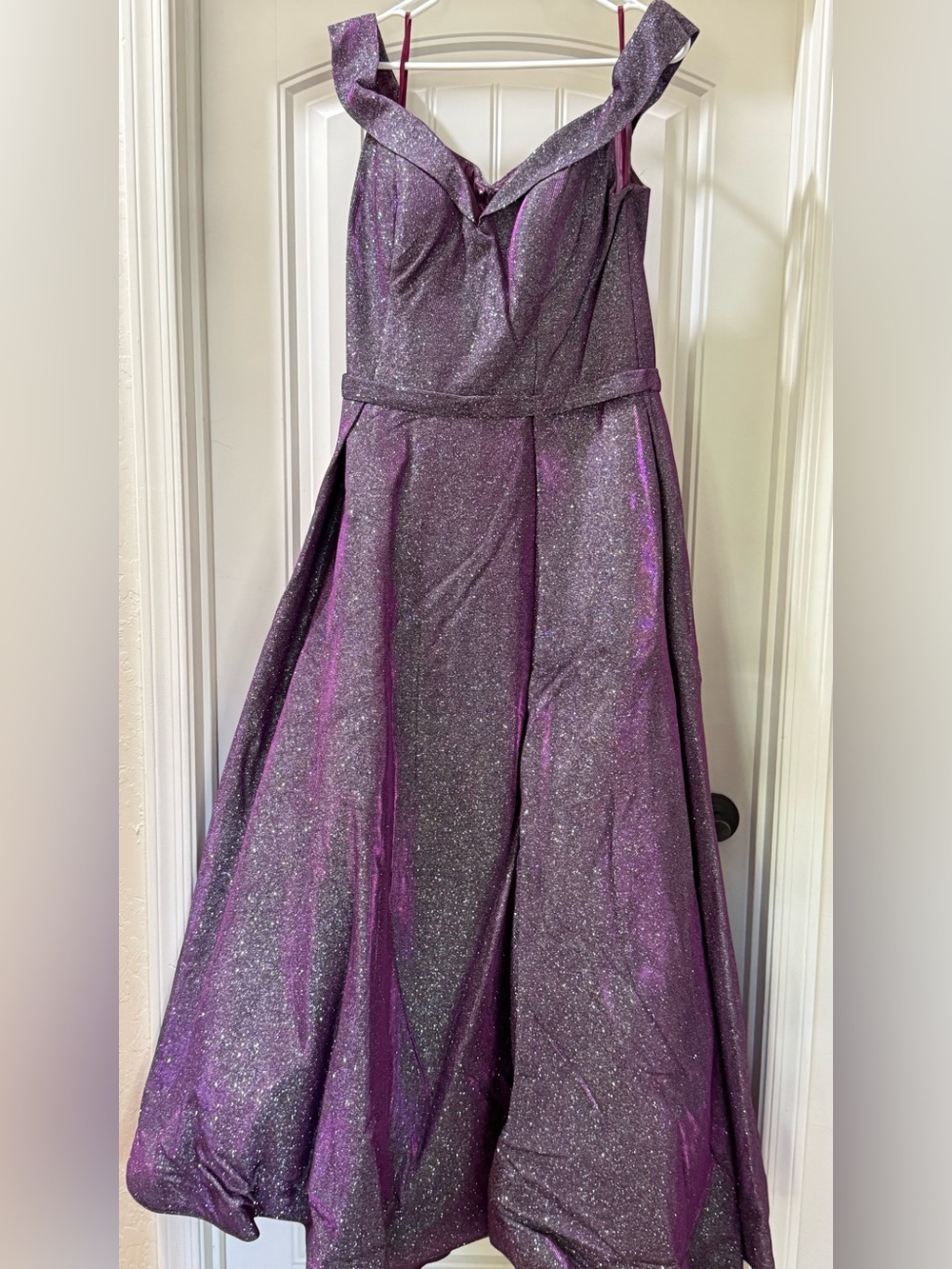 Shimmering Purple A-Line Evening Dress
